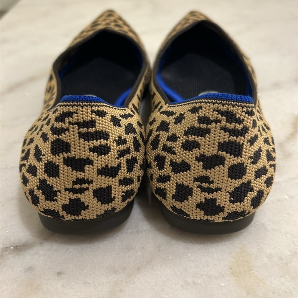 Rothy's The Point Flats In Retired Leopard Print Slip On Ballet Flat Size 6.5 - Picture 5 of 13